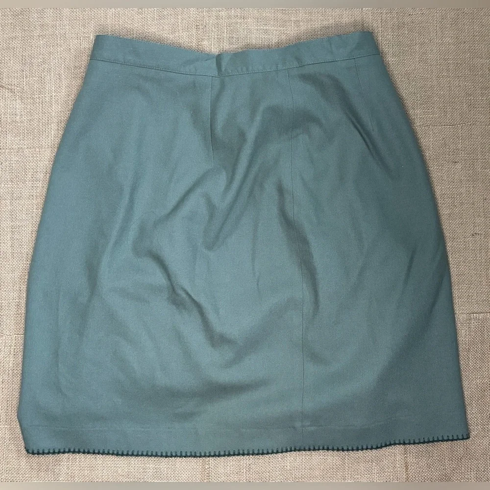 Vintage LL Bean Sage Green Wool Wrap Skirt M L Cottage Goblin Core Fairy Grunge